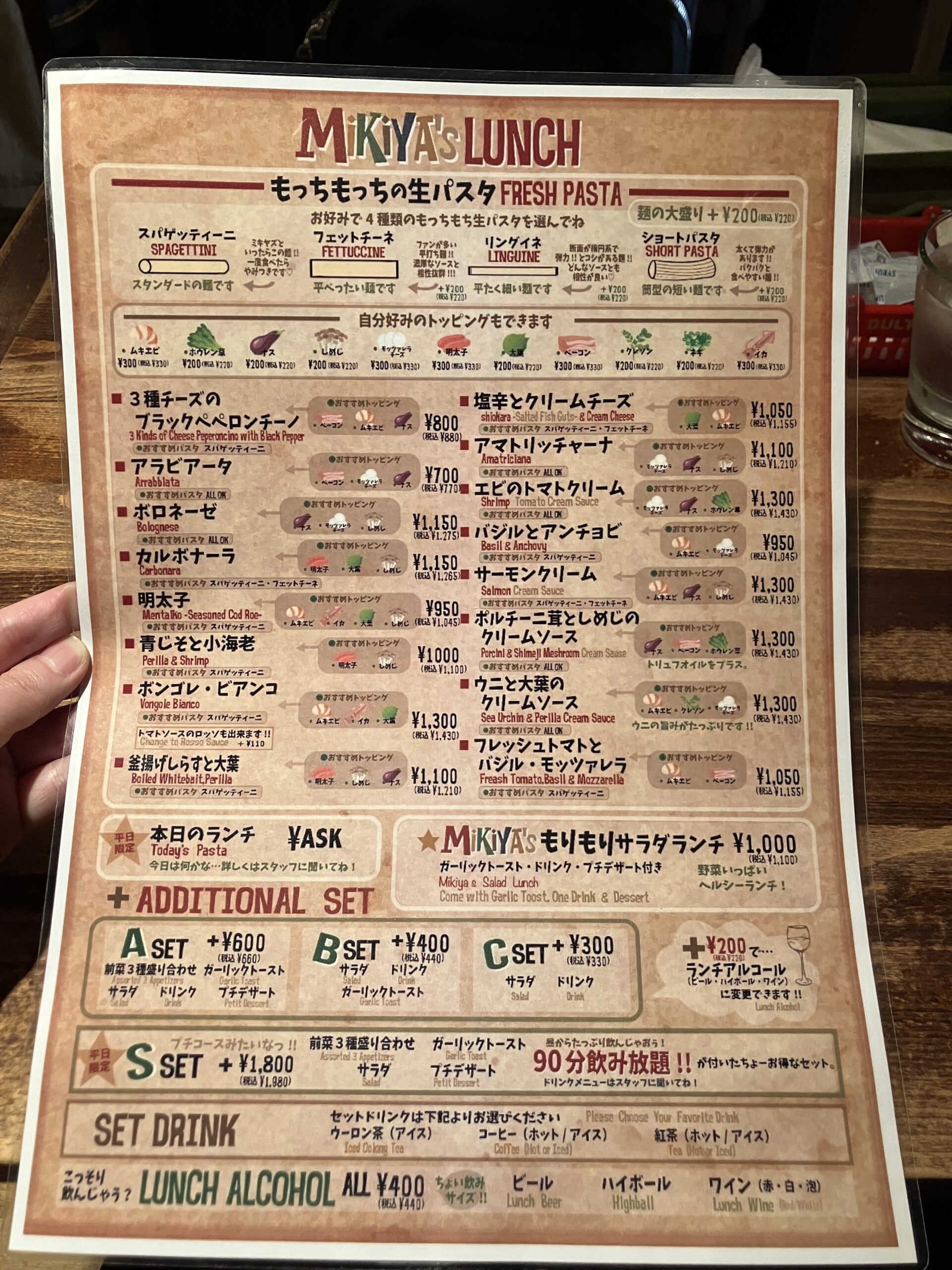 ランチメニュー全体